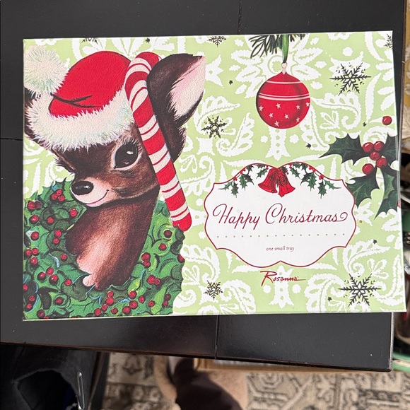 Rosanna 1950’s Style Christmas Greetings Tray New in Box NIB - Picture 3 of 5